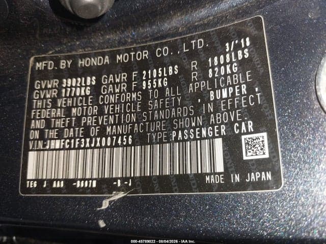 2018 HONDA CIVIC EX-T 9