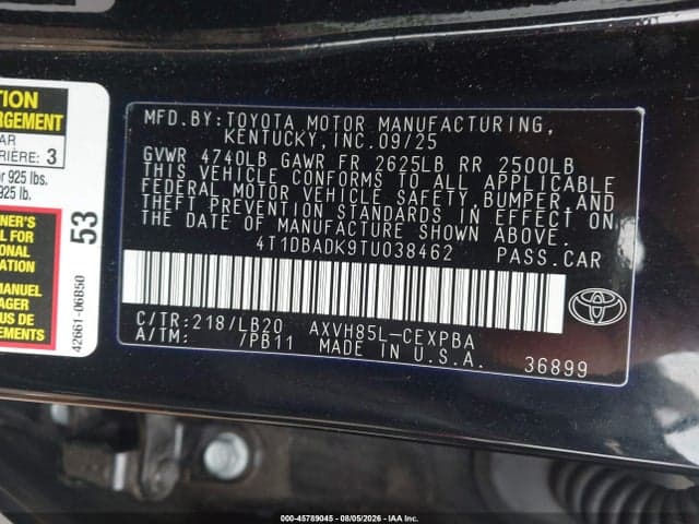 2026 TOYOTA CAMRY XSE 9