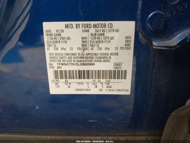 2020 FORD EXPLORER XLT 9
