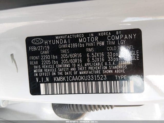 2019 HYUNDAI KONA SE 9