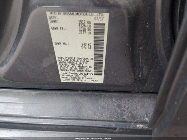 2017 NISSAN ALTIMA 2.5 SL 9