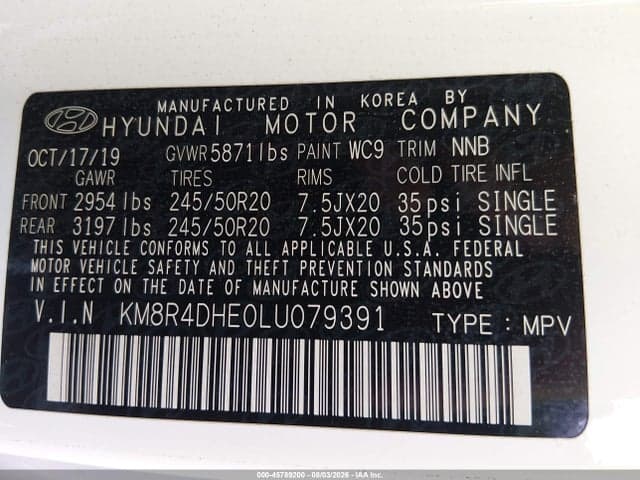 2020 HYUNDAI PALISADE SEL 9
