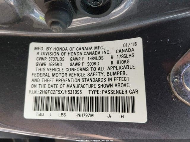 2018 HONDA CIVIC LX 9