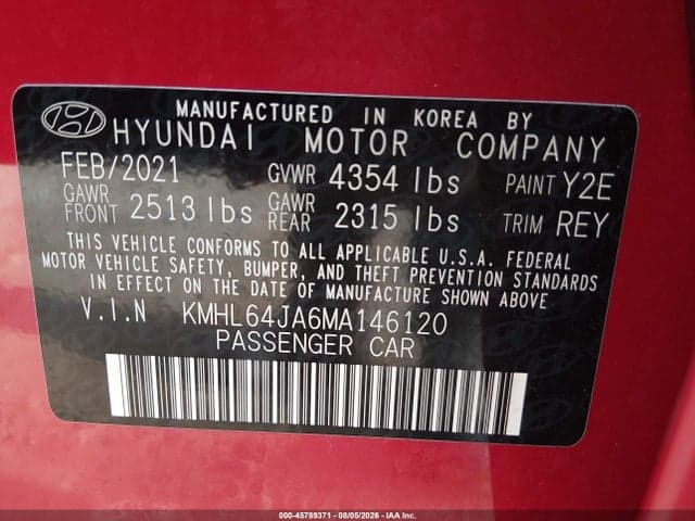 2021 HYUNDAI SONATA SEL 9