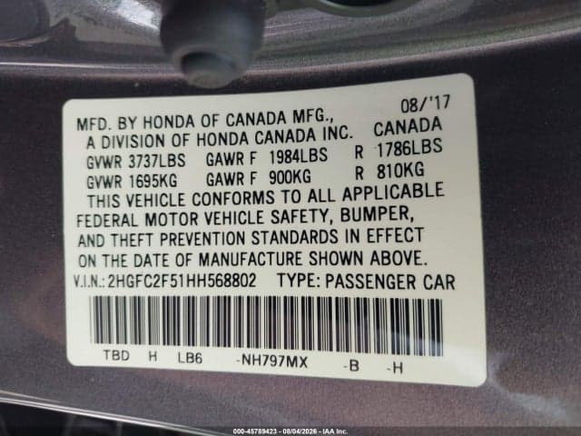 2017 HONDA CIVIC LX 9