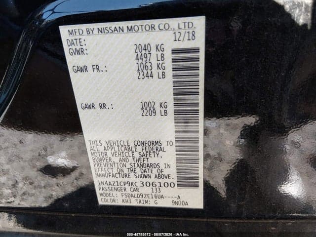 2019 NISSAN LEAF SV 9