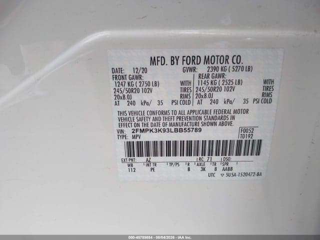 2020 FORD EDGE TITANIUM 9