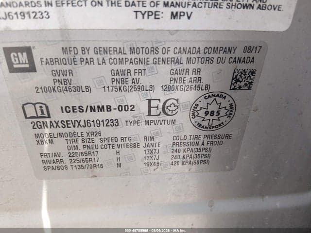 2018 CHEVROLET EQUINOX LT 9
