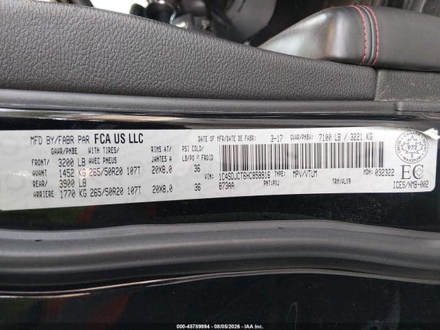 2017 DODGE DURANGO R/T 9