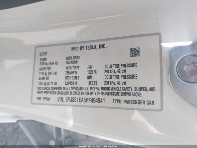 2023 TESLA MODEL 3 REAR-WHEEL DRIVE 9