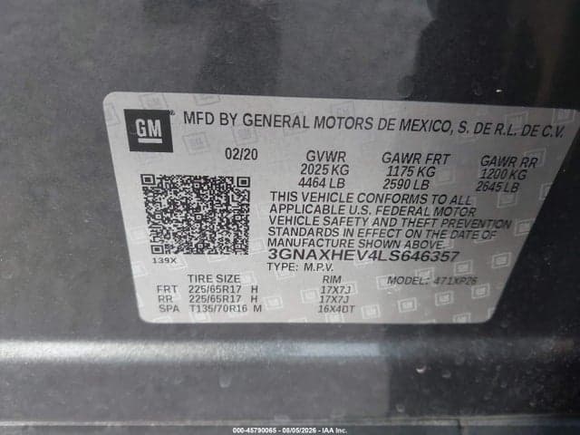 2020 CHEVROLET EQUINOX FWD LS 9