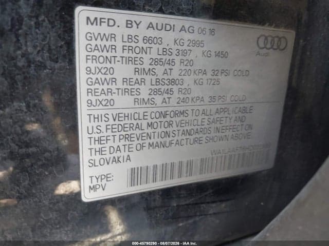 2017 AUDI Q7 3.0T PREMIUM 9