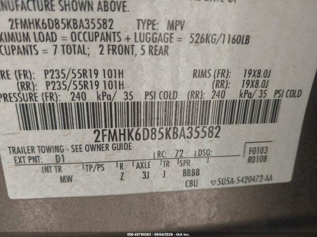 2019 FORD FLEX LIMITED 9