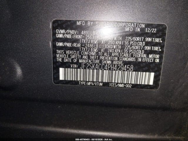 2023 SUBARU FORESTER 9