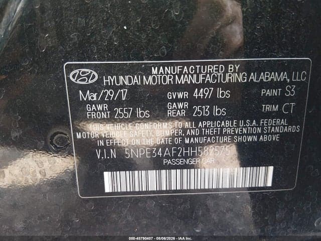 2017 HYUNDAI SONATA SPORT 9