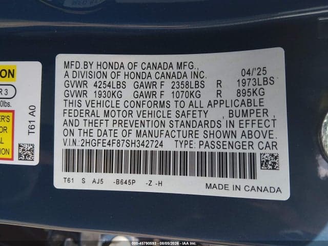 2025 HONDA CIVIC HYBRID SPORT/SPORT TOURING 9