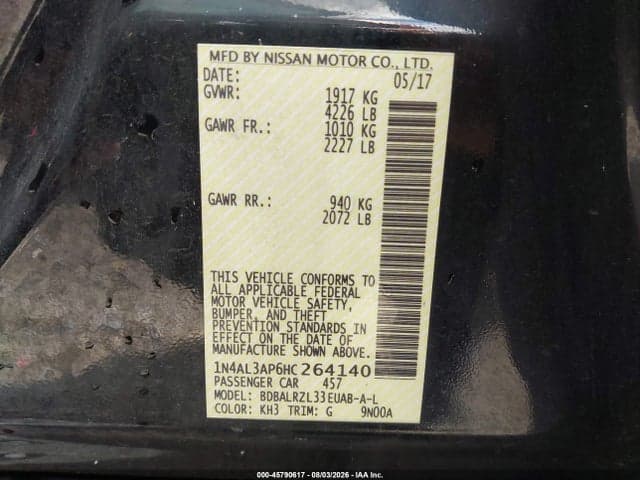 2017 NISSAN ALTIMA 2.5 SL 9