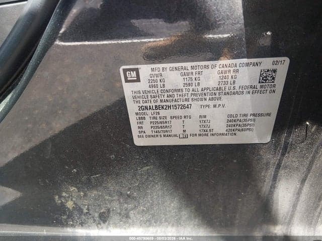 2017 CHEVROLET EQUINOX LS 9
