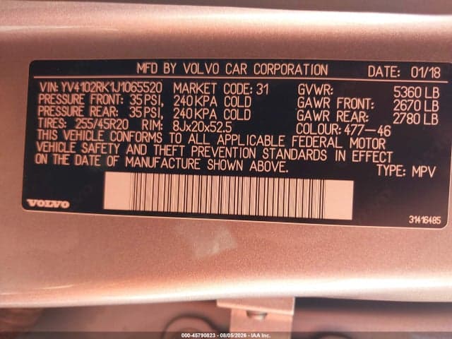 2018 VOLVO XC60 T5 MOMENTUM 9