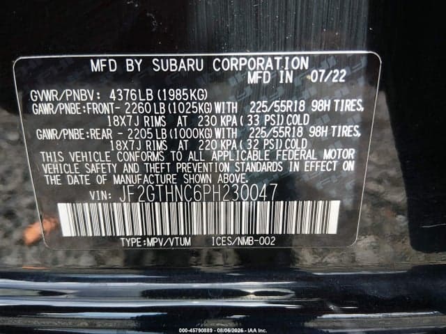 2023 SUBARU CROSSTREK LIMITED 9