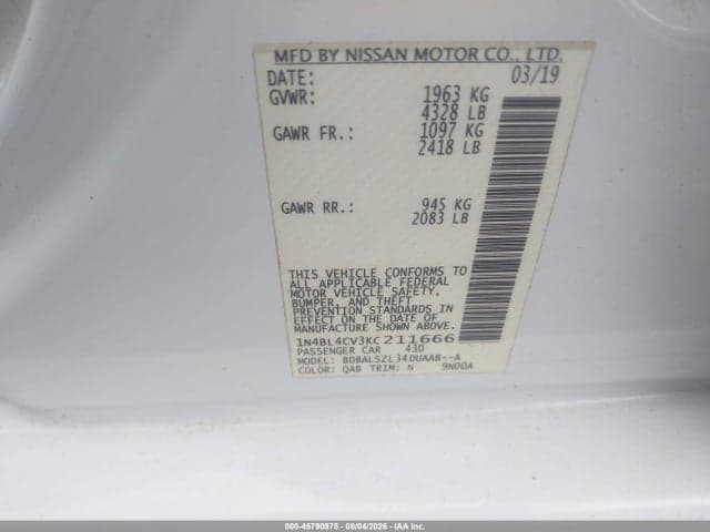 2019 NISSAN ALTIMA 2.5 SR 9