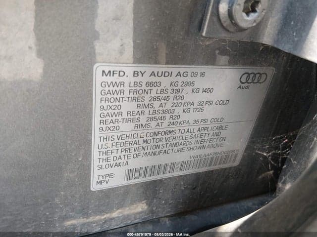 2017 AUDI Q7 3.0T PREMIUM 9