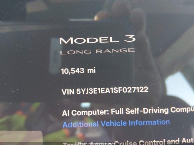 2025 TESLA MODEL 3 LONG RANGE REAR-WHEEL DRIVE/STANDARD REAR-WHEEL DRIVE 7