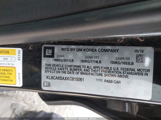2019 CHEVROLET SPARK LS MANUAL 9
