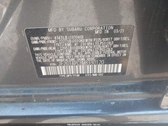 2021 SUBARU CROSSTREK PREMIUM 9