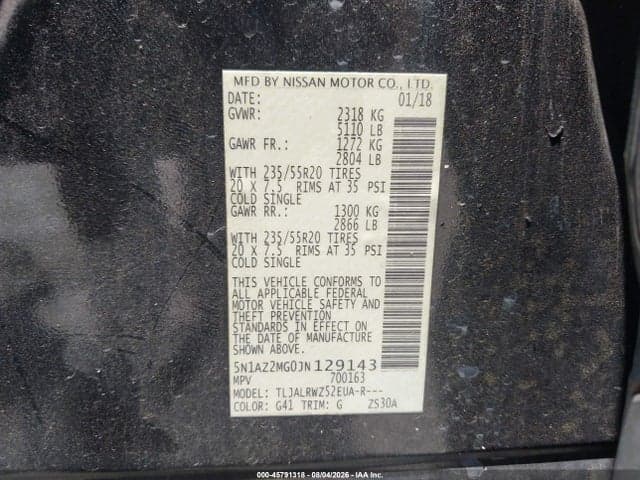 2018 NISSAN MURANO SL 9