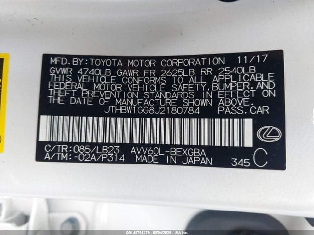 2018 LEXUS ES 300H 9