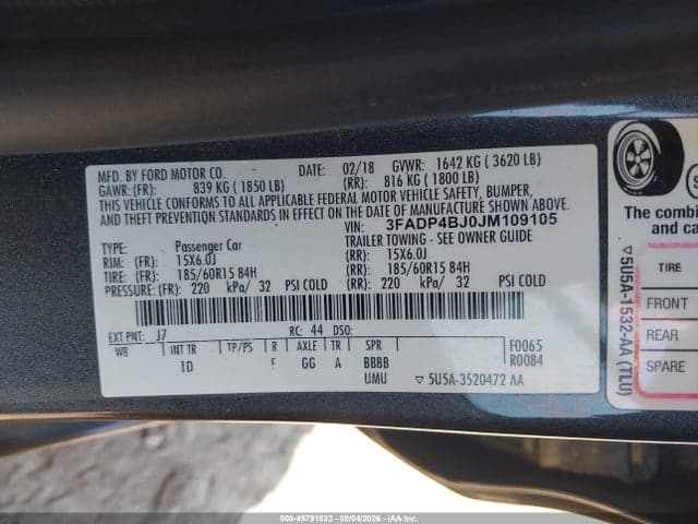 2018 FORD FIESTA SE 9