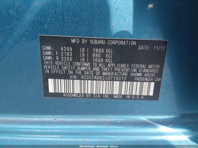 2018 SUBARU IMPREZA 2.0I PREMIUM 9