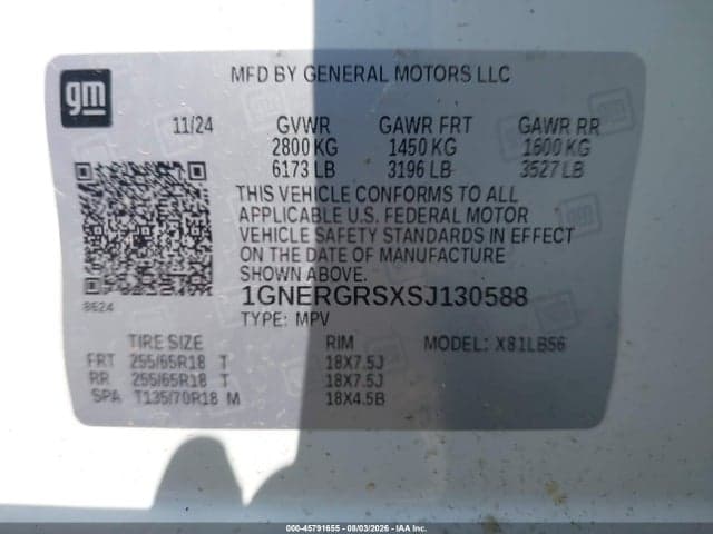 2025 CHEVROLET TRAVERSE FWD LT 9