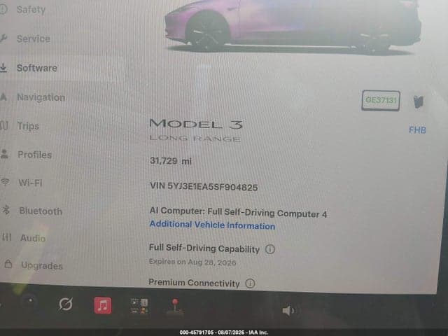 2025 TESLA MODEL 3 LONG RANGE REAR-WHEEL DRIVE/STANDARD REAR-WHEEL DRIVE 7