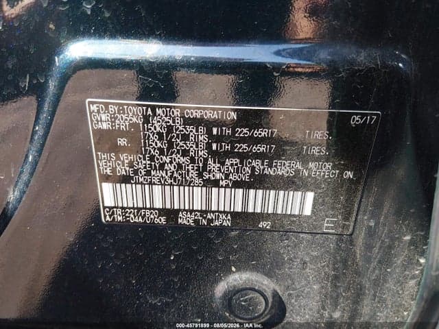 2017 TOYOTA RAV4 LE 9