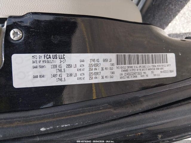 2017 DODGE GRAND CARAVAN SXT 9