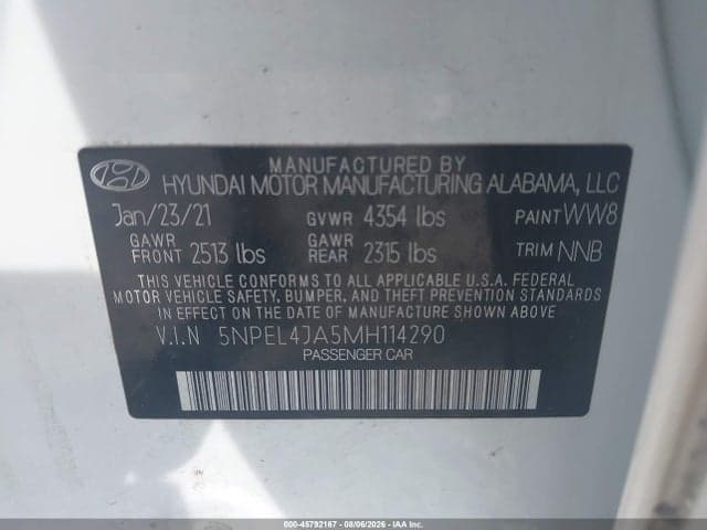 2021 HYUNDAI SONATA SEL 9