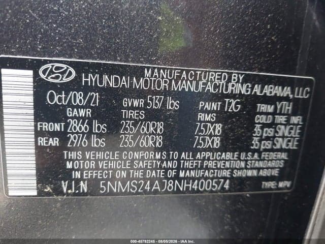 2022 HYUNDAI SANTA FE SEL 9