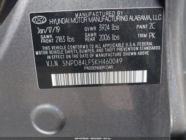 2019 HYUNDAI ELANTRA VALUE EDITION 9