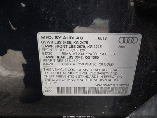 2018 AUDI Q5 2.0T PREMIUM/2.0T TECH PREMIUM 9