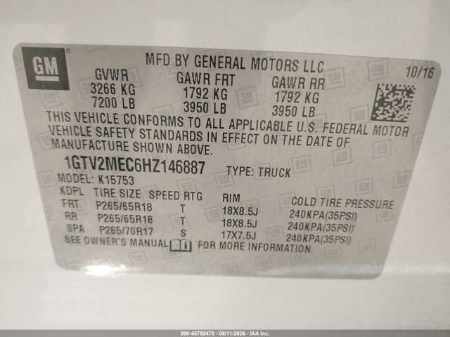 2017 GMC SIERRA 1500 SLE 9