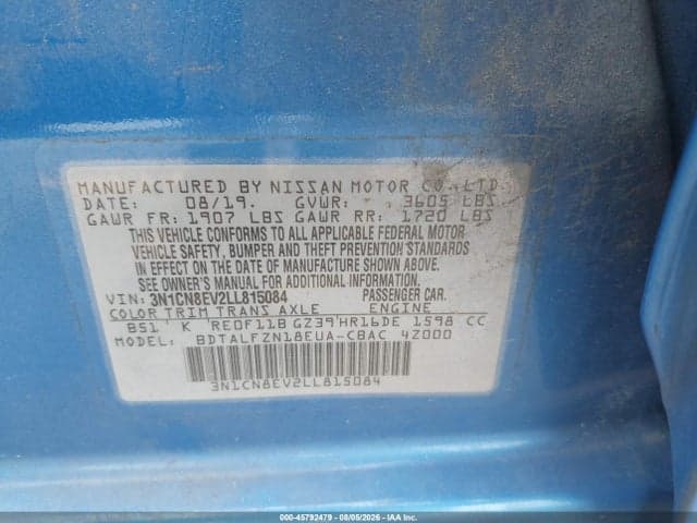 2020 NISSAN VERSA SV XTRONIC CVT 9