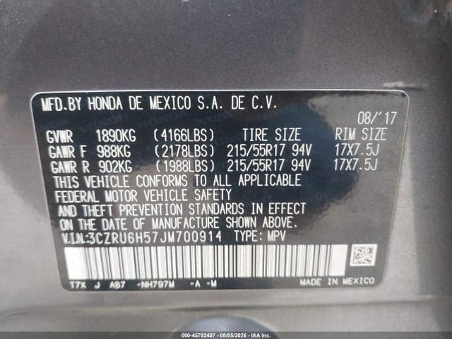 2018 HONDA HR-V EX 9