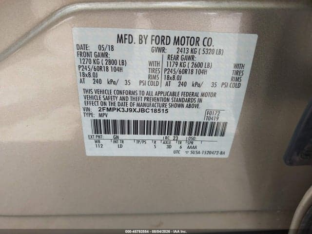 2018 FORD EDGE SEL 9