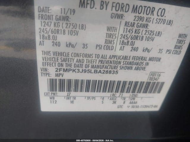 2020 FORD EDGE SEL 9