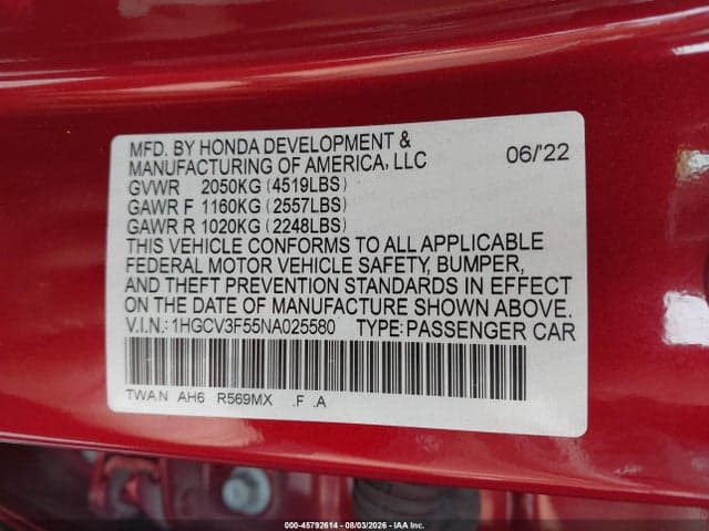 2022 HONDA ACCORD HYBRID EX-L 9