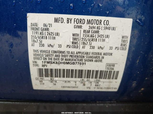 2021 FORD EXPLORER XLT 9