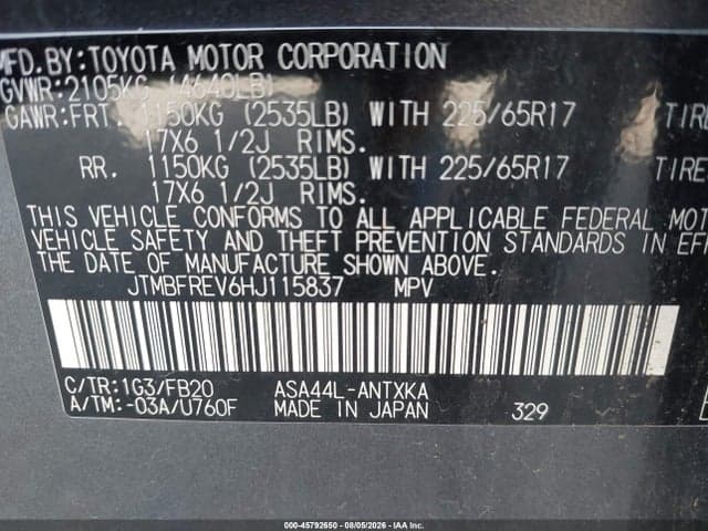 2017 TOYOTA RAV4 LE 9