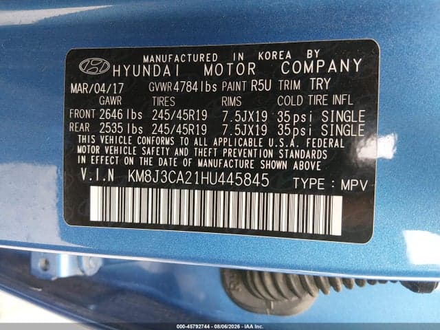 2017 HYUNDAI TUCSON NIGHT 9